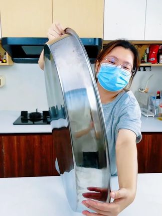 加大加深大圆盘,农村摆大席的,平时做饭的,都老好用了,结实耐用 #结实耐用 #结实 #不锈钢制品 #大圆盘 #圆盘
