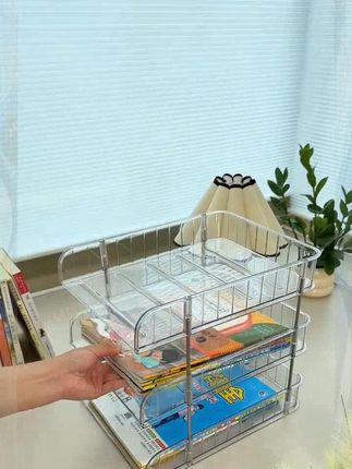 孩子的书桌上有了这个多层书本收纳架,干净整洁又美观!各种资料按科目分类收纳,一目了然,特别好找!还不占空间
