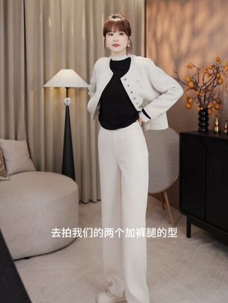 LMENY“舒适区标杆裤”糯糯的~无门襟松紧醋酸绵羊毛直筒裤 #萌姐定制女装 #直筒裤女 #舒适百搭 #秋冬新款 #爆款热卖中