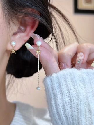 上耳经典又百搭的幸运星流苏耳钉,关键还可以一款两戴 #耳环控#耳饰#耳饰推荐#美出高级感#首饰