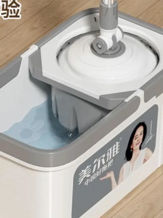 美尔雅拖把家用旋转式自动拖布桶甩干分离脱水双驱一拖净神器#拖把 #拖把推荐 #家用拖把 #免手洗拖把 #旋转拖把