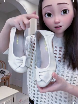 春夏款甜美蝴蝶结坡跟单鞋女高跟真皮软底皮鞋牛筋底妈妈鞋工作鞋