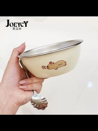 【卡皮巴拉联名】304早餐碗不锈钢碗饭碗燕麦卡通酸奶碗【今日赠勺】【卡皮巴拉联名】304早餐碗不锈钢碗饭碗燕麦卡通酸奶碗【今日赠勺】