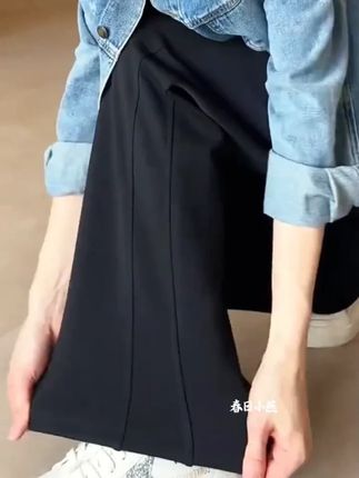 大码窄版运动裤女200斤春夏秋季新款垂感宽松直筒休闲显瘦阔腿裤#阔腿裤 #阔腿裤女 #阔腿裤推荐 #阔腿裤穿搭 #窄版运动裤