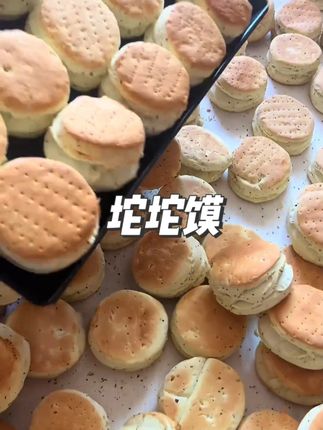 儿时记忆的陕西风味的坨坨馍#现烤现发 #烤馍 #锅盔馍 #坨坨馍