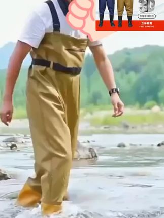 #连体裤  #下水裤   #下水连体裤  #钓鱼连体裤  #钓鱼裤子  有个这个下水裤,摸鱼下田干农活钓鱼简直是太方便了,就连手机都有个专门收纳的口袋!