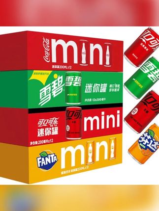 可口可乐mini迷你罐饮料汽水200ml*12罐整箱零度无糖可乐芬达雪碧#饮料 #汽水饮料 #可乐饮料 #芬达饮料 #雪碧饮料