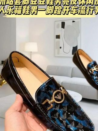 欧洲站套脚豆豆鞋男亮皮休闲皮鞋懒人乐福鞋男一脚蹬开车流行男鞋 #男士神仙单品 #超便宜超划算 #软底软面穿上超舒服 #好穿不累脚 #百搭鞋子