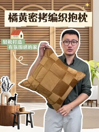 💛手工密拷编织!这只丝绒抱枕绝美! #抱枕 #靠枕 #靠垫 #意式轻奢