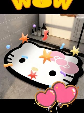 #KT猫地垫 #硅藻泥吸水 #浴室厨房 #防滑耐磨 #HelloKitty KT猫卡通硅藻泥吸水地垫浴室厨房通用防滑耐磨速干HelloKitty