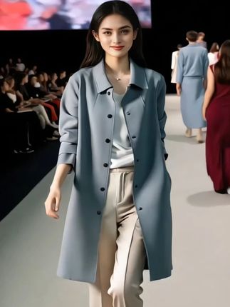 韩版宽松显瘦中长款风衣外套 谁懂早秋的「高级作弊码」!这件浅灰色中长风衣直接把「藏肉+通勤高级感」焊死了💙 利落翻领衬得脸小又精神,中长版型悄悄兜住胯部、大腿肉肉,挺括面料让整体线条特别利落~ 内搭白上衣+卡其裤(如图),是秀场级干练通勤风;搭连衣裙,温柔气场直接拉满;天冷叠件针织衫,层次感也超绝~ 浅灰色不挑肤色,微胖姐妹闭眼入,藏肉buff叠满,走到哪都像“行走的时尚模板”👇 戳购物车,把高级感焊进衣柜~#风衣外套中长款#通勤穿搭#藏肉显瘦穿搭#英伦风风衣#中长款外套