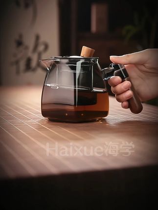 日式耐高温玻璃泡茶壶高档泡茶壶鹰嘴花茶壶六边透黑带过滤公道杯#茶文化 #泡茶壶 #今天你喝茶了吗 #召唤茶友 #茶具