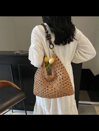 女士休闲草编单肩包#草编包 #单肩包 #休闲包包 #单肩包女 #单肩包推荐