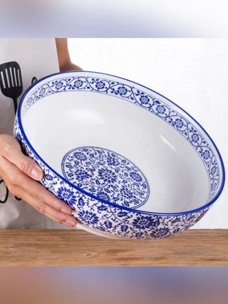 【2个装10英寸大汤碗】陶瓷青花家用水煮鱼碗酸菜鱼碗毛血旺碗#陶瓷汤碗 #大汤碗 #青花碗 #家用餐具 #水煮鱼碗