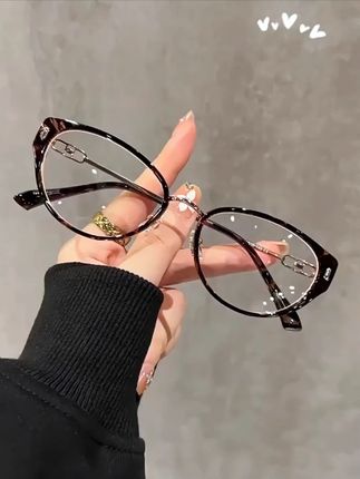 茶色猫眼框显脸小 韩系气质近视眼镜 女款镜架可配度数 氛围感穿搭神器