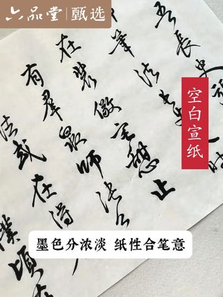 空白宣纸,好写不洇墨,试用装可以试写,不好写可以退正装 #六品堂 #六品堂甄选官方旗舰店 #宣纸 #书法创作 #写字是一种生活
