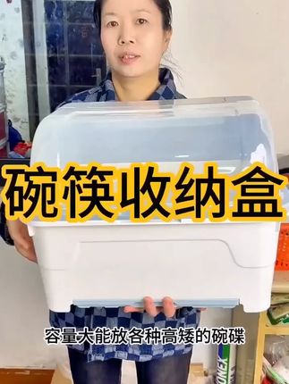 厨房碗筷收纳盒放碗碟收纳架装餐具家用防尘置物架带盖沥水碗柜子 #收纳盒 #沥水 #架装