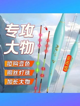 鲢鳙大物专用浮漂LED灯珠灵敏清晰醒目大吃铅全水域适用钓鱼用具 #鲢鳙大物浮漂 #LED灯珠 #灵敏清晰 #大吃铅 #全水域适用