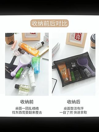 新款透明网纱收纳袋多功能旅行便携袋加厚耐磨网格收纳袋大容量#收纳袋 #旅行必备 #多功能好物 #大容量收纳 #加厚耐磨