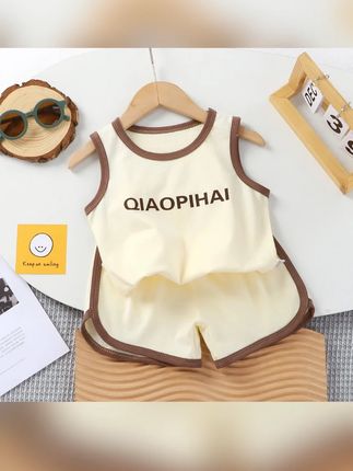 纯棉儿童背心套装儿童婴儿女宝男童夏季无袖薄款小童1212#儿童背心套装 #儿童背心 #宝宝背心套装 #夏季背心套装 #无袖背心套装