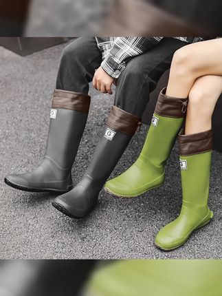 汐鲤野鸟协会同款平替轻便长筒雨鞋男女防滑雨靴高筒时尚防水胶鞋 #好物推荐 #男女同款 #雨鞋