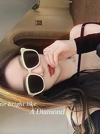 GM墨镜女2025新款高级感大脸显瘦太阳眼镜防紫外线白框近视墨镜男 #眼镜 #防蓝光眼镜 #近视眼镜