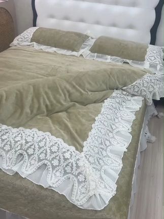 【法式高货】加厚婴儿绒定制款法式大花边牛奶绒四件套大床单大床盖  #法式大花边 #牛奶绒四件套 #大床单 #大床盖#加厚四件套