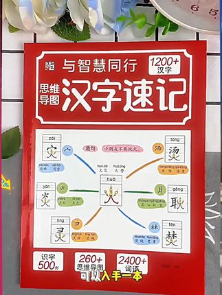科学快速识字思维导图汉字速记1200字科学轻松趣味识字速记书#快速识字 #汉字速记 #趣味识字 #速记书 #易学