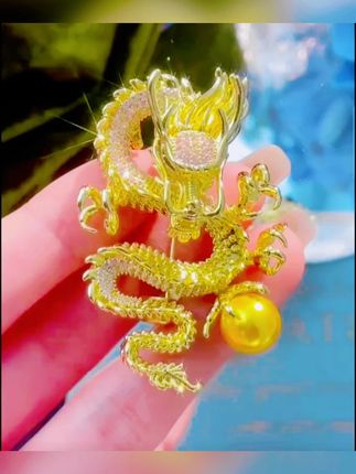 铜合金合成锆石胸针 国风甄选【中国龙】寓意龙腾瑞气 吉祥如意#合成锆石胸针 #铜合金合成锆石胸针 #吉祥如意胸针