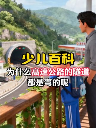 少儿科普百科,为什么高速公路上的隧道都是弯的呢?#十万个为什么 #科普 #睡前故事 #儿童科普 #科学知识