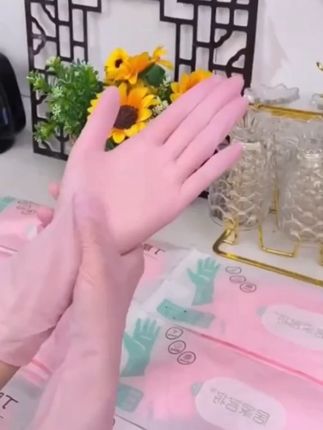 4·8抢【可重复用的加厚加长款】劳保丁腈手套家务洗碗防水耐用不破