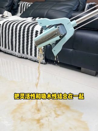 真心建议大家都换成这样的平板胶棉拖把! 加大加厚胶棉头,脏污水渍一拖即净,方形设计,边角清扫无障碍!#胶棉拖把 #拖把