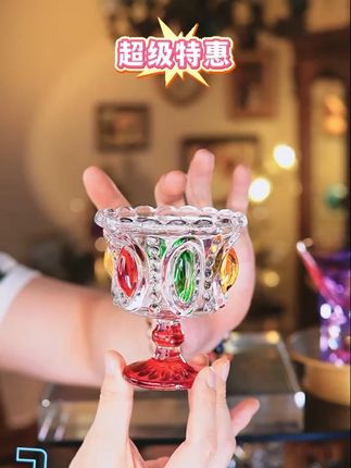 三色玻璃冰淇淋杯单支 #冰淇淋杯 #好物分享 #爆款