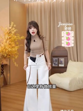 宽松不贴腿阔腿牛仔裤女2025年秋季新款高腰百搭显瘦显腿长拖地裤#阔腿牛仔裤 #秋季女裤 #高腰裤子 #显瘦穿搭 #百搭牛仔裤