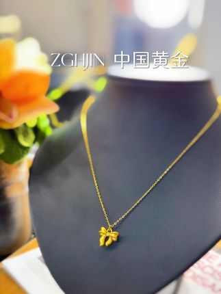 蝴蝶结吊坠#中国黄金 #足金999 #吊坠