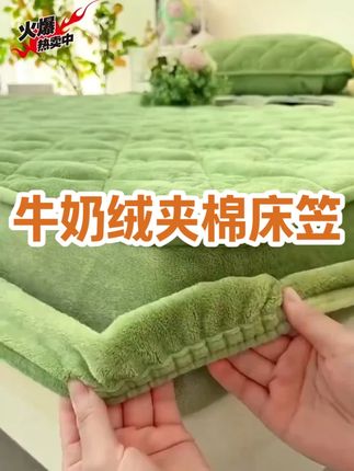 牛奶绒夹棉家用床笠单件床罩席梦思床单床垫保护罩新款加绒床套罩 #牛奶绒床笠#夹棉床笠#床笠#床笠床罩