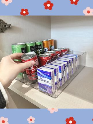 拾物造家饮料推进器冰箱汽水收纳架收纳盒易拉罐置物架子自动补位#冰箱收纳 #饮料推进器 #汽水收纳架 #自动补位 #拾物造家