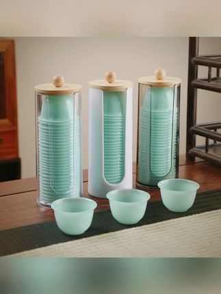 淳意一次性如玉品茶杯带杯架品茗杯高档加厚PP喝茶功夫品杯可定制#一次性茶杯 #如玉品茶杯 #品茗杯 #可定制茶杯 #淳意茶杯