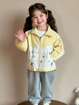 女童春秋新款外套儿童洋气韩版卡通上衣女宝宝春装休闲夹克#每日童装穿搭分享 #生女儿就是用来打扮的 #谁穿谁好看系列 #潮童必备 #萌娃