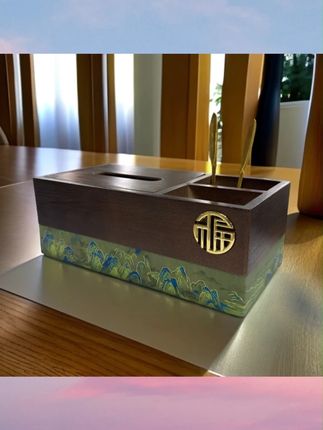 胡桃木色实木新中式家用抽纸盒遥控器多功能纸巾盒镂空创意收纳盒#抽纸盒 #抽纸盒推荐 #收纳盒推荐 #收纳盒 #纸巾盒
