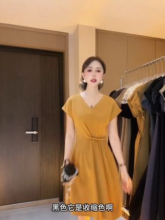 2025年新款夏季休闲百搭遮肚子显瘦连衣裙赫本风小个子a字长裙女#夏季新款 #连衣裙 #遮肉显瘦 #穿出高级感 #品质女装