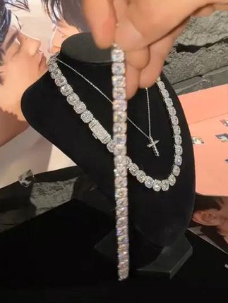 铜合金合成锆石手链 逆爱驰总同款 盒子扣8MM冰糖钻 轻奢男 #手链#  首饰分享  #小众首饰#  手链控
