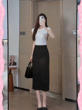我真找不出不喜欢穿直筒裙的人啊!#梨形身材穿搭 #遮肉显瘦 #夏季穿搭 #通勤搭配 #半身裙