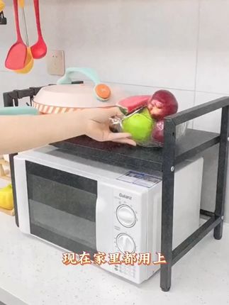 可伸缩微波炉置物架厨房电饭锅架子家用台面烤箱支架多层收纳 #厨房置物架 #微波炉置物架