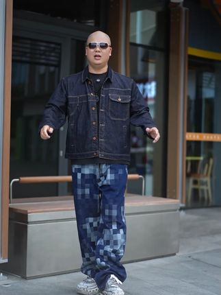 选了好久终于买到了理想的牛仔裤,真的太好穿了! #格子牛仔裤 #马赛克牛仔裤男 #牛仔裤男 #品质男装 #潮牌男女同款