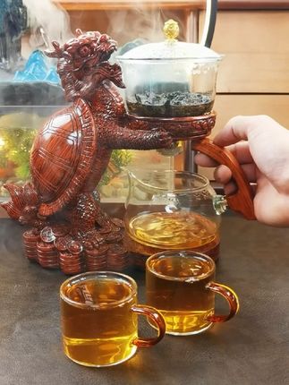 高档轻奢透明玻璃茶具套装磁吸自动出水懒人家用创意泡茶壶茶杯 #召唤茶友 #品茶静心 #自动茶具 #以茶会友
