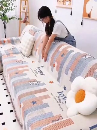 防滑耐磨又好看的沙发巾来了,一片式全包设计,打理也方便#沙发巾 #防滑沙发垫 #居家好物 #一片式沙发巾 #超便宜超划算