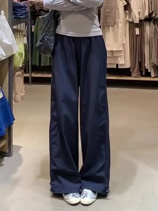夏季必备!2025新款美式复古速干女工装阔腿裤 #夏季女工装裤 #2025新款裤 #夏季女款工装裤 #夏季薄款女裤 #高腰速干阔腿裤