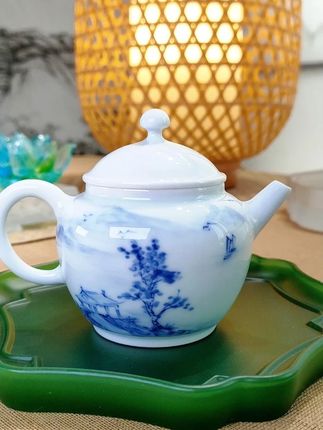 自慢堂 拾金青花 手工茶具 泡茶壶功夫品杯 仿古手绘一物一拍 #茶具 #茶壶 #青花 #泡茶 #喝茶 自慢堂 拾金青花泡茶壶 手工茶具 功夫 仿古手绘