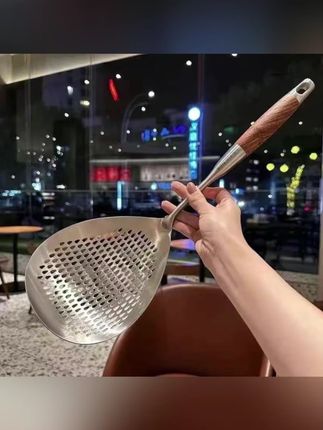不锈钢大花椒漏勺捞面捞饺子神器 #郝邵文 #不锈钢 #漏勺 #捞面 #捞饺子